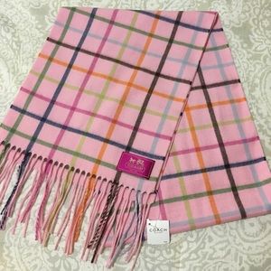 Coach Cashmere Pink Plaid Scarf